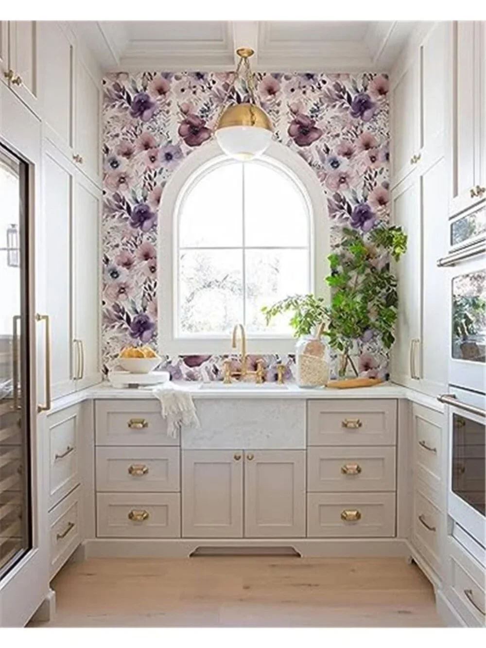Purple Floral Peel And Stick Wallpaper Removable Contact Paper Wall Decor